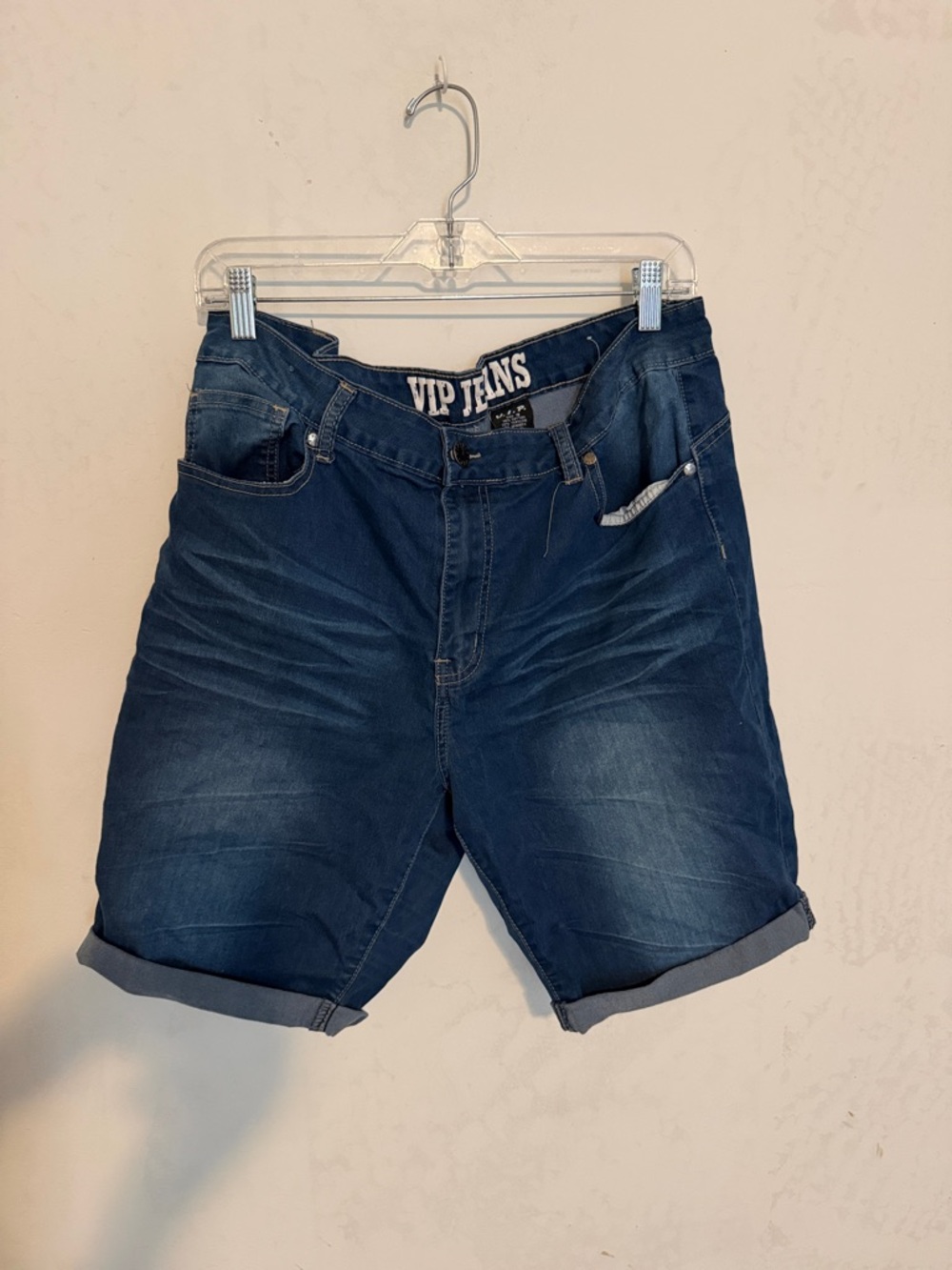 VIP Indigo Rolled-Cuff Denim Shorts